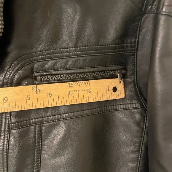 Calvin Klein Faux Leather Biker Jacket Men's Size Small - Picture 12 of 14